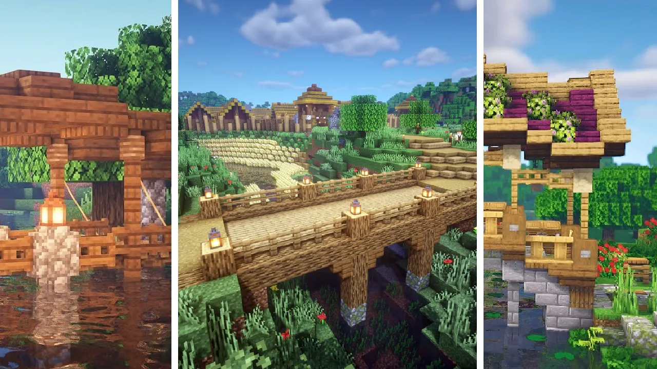 Minecraft Bridge Ideas and how to build them!